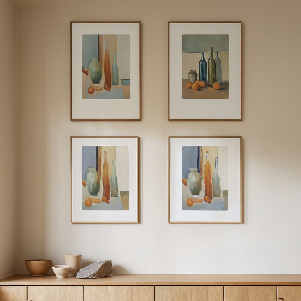 Set of 4 Art Prints – Morandi-Inspired Still Life - Hakyarts