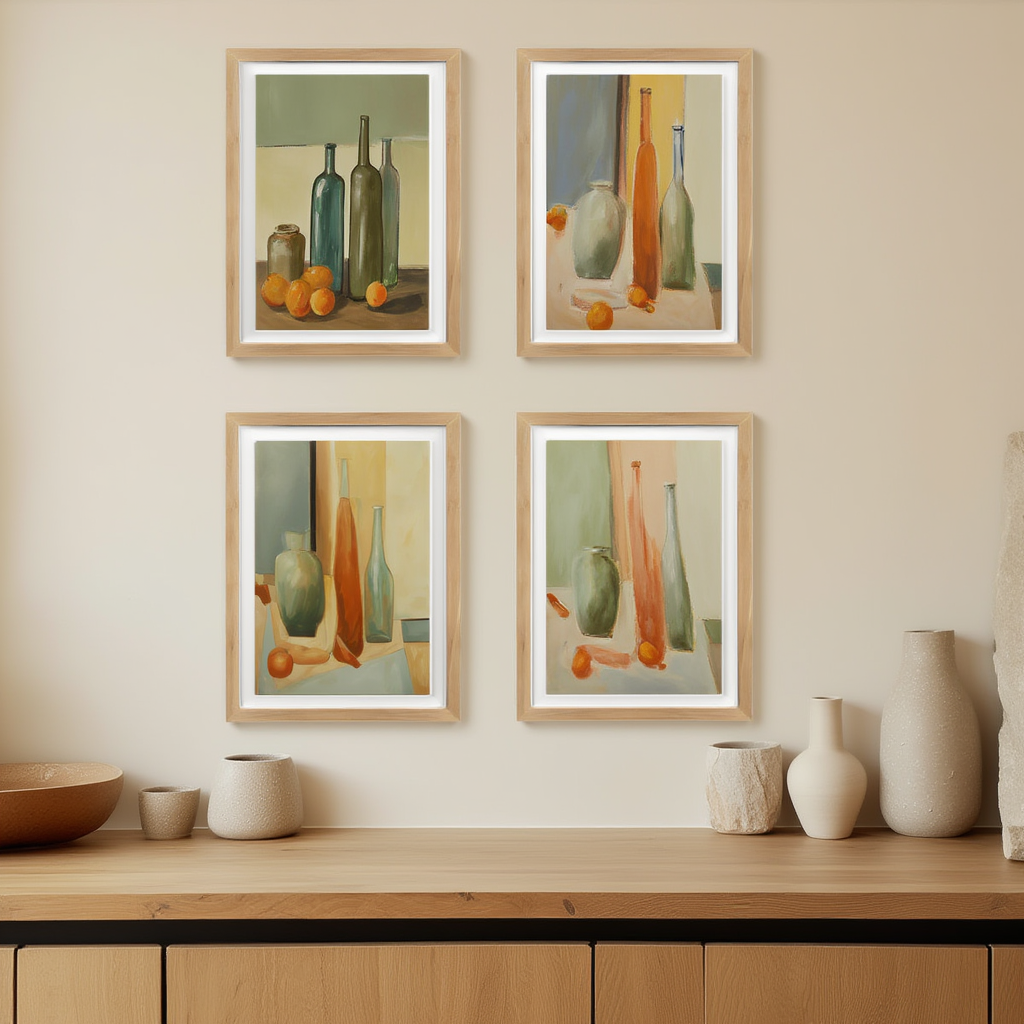Set of 4 Art Prints – Morandi-Inspired Still Life - Hakyarts