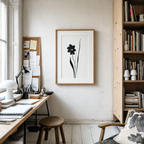 Monochrome Ink Floral Print | Minimalist Black & White Botanical Wall Art