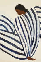 Striped Dress Woman – Illustrated Fashion Portrait Art Print
