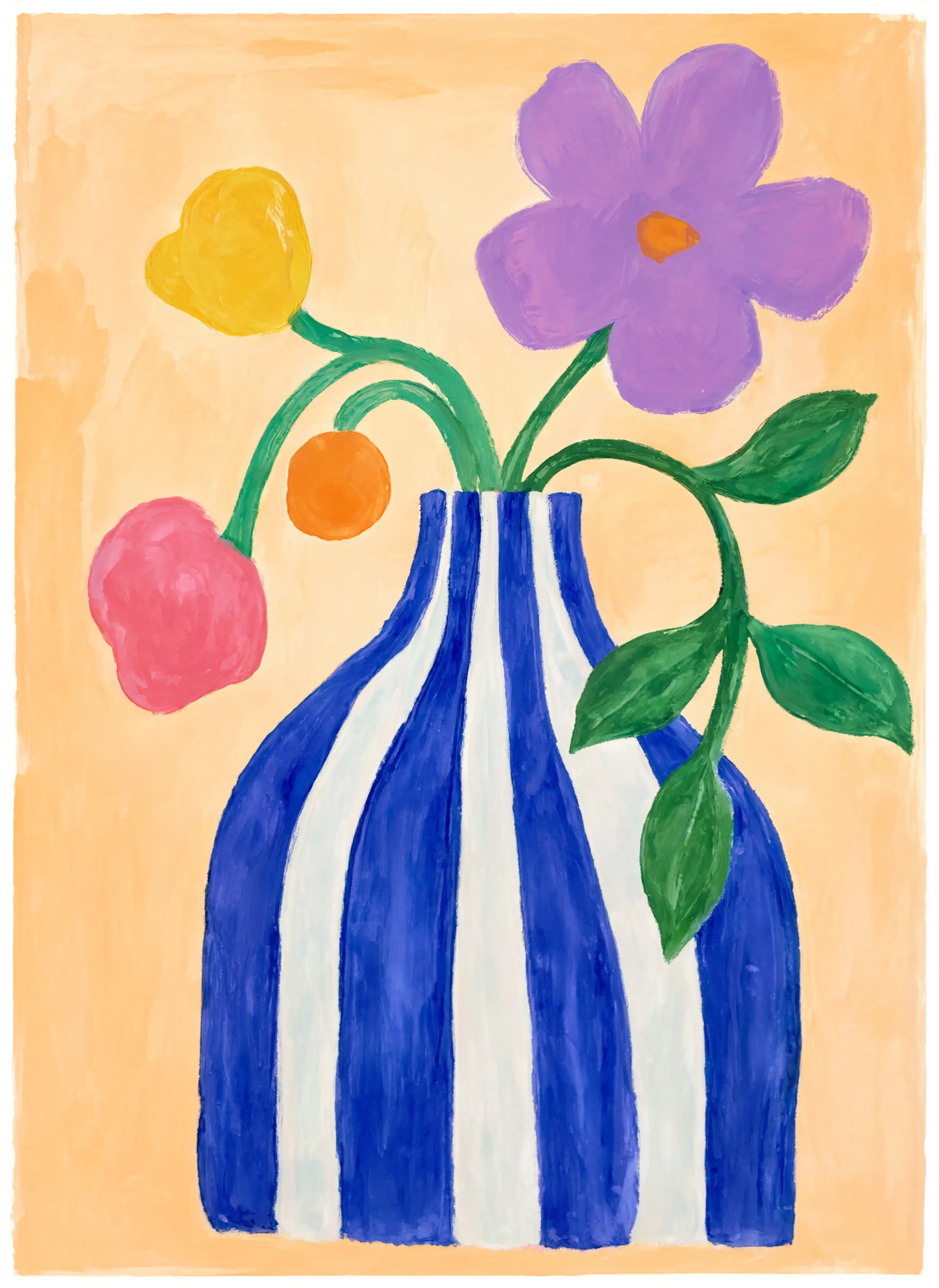 Striped Vase Print | Hue 1 | Contemporary Still Life Wall Art