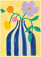 Set of 2 Wall Art Prints | Gustav Klimt The Kiss & Striped Vase Print | Hue 2