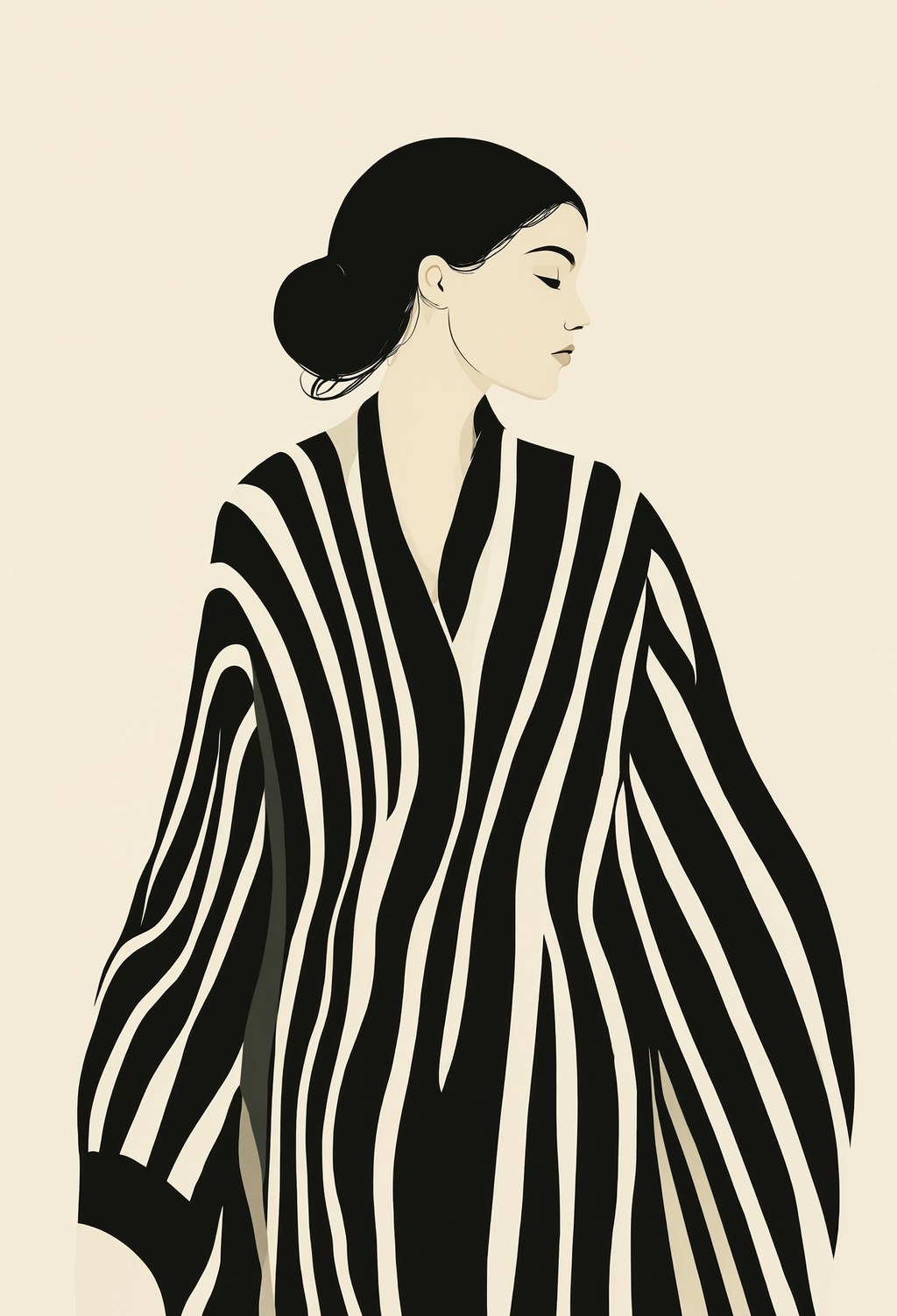 Striped Composition | Contemporary Figurative Wall Art Print