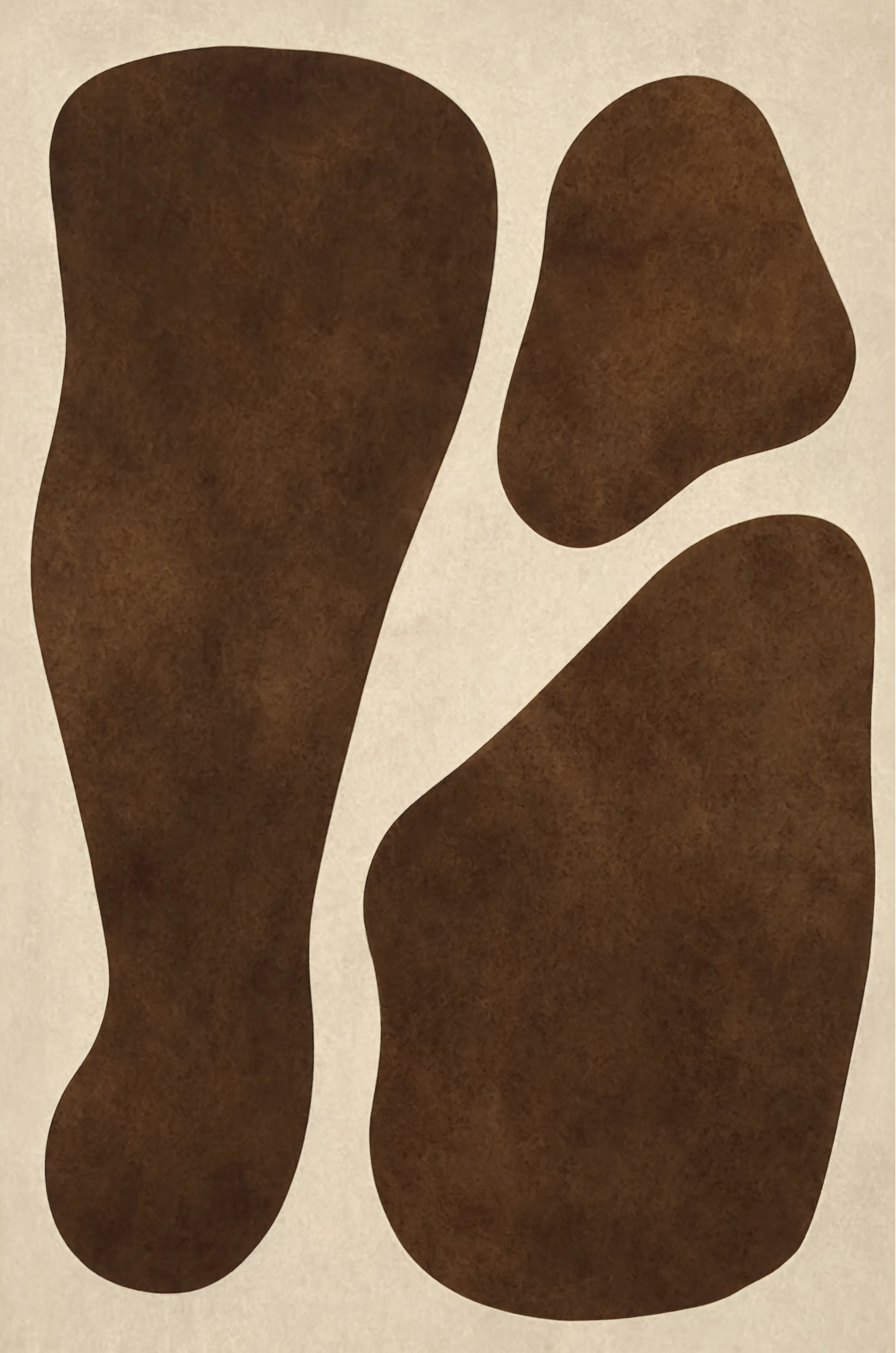 Suede Brown Forms II | Contemporary Abstract Wall Art Print