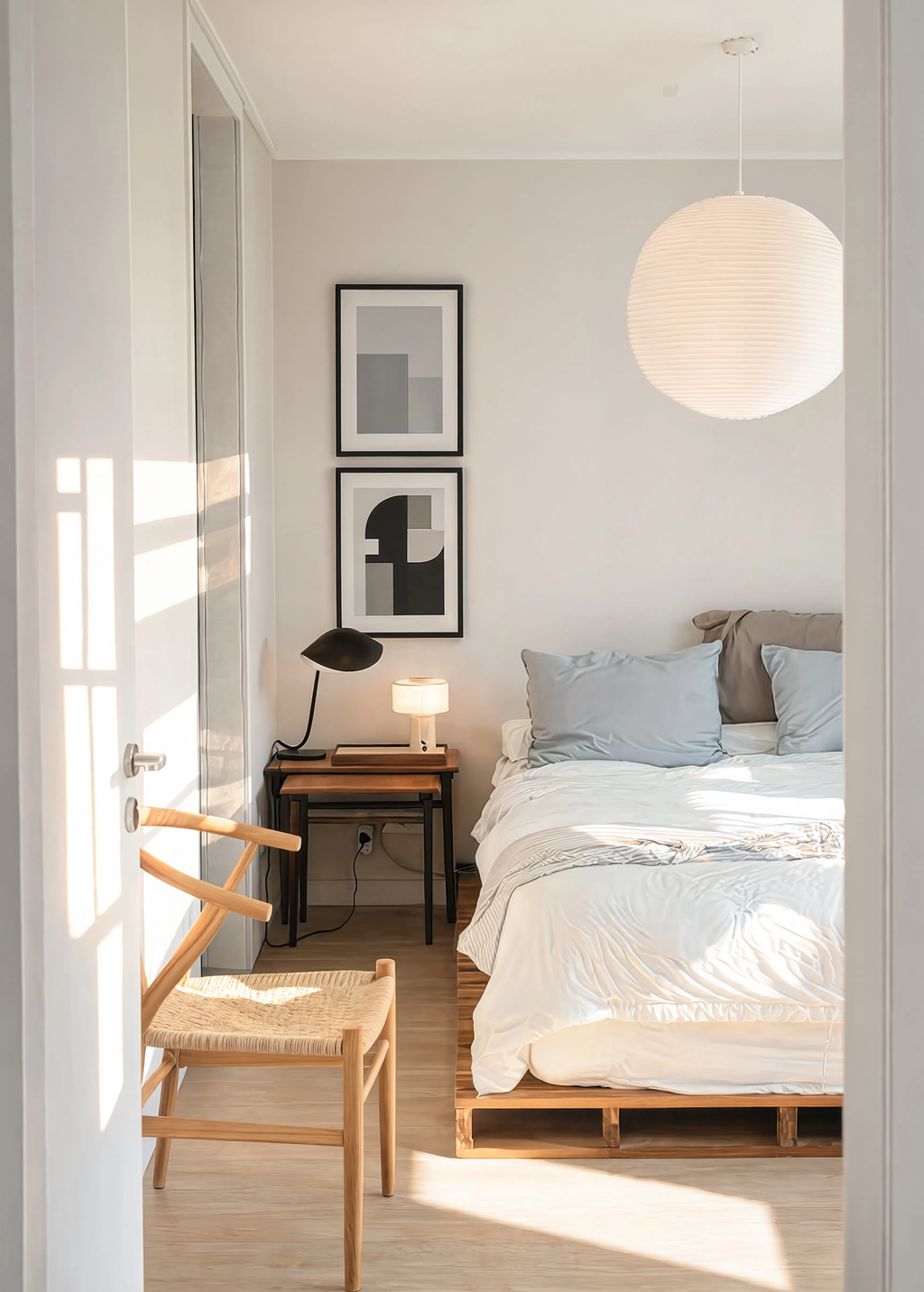 Set of 2 Structured Neutral Forms & Monolithic Composition | Minimalist & Brutalist Contemporary Wall Art Prints