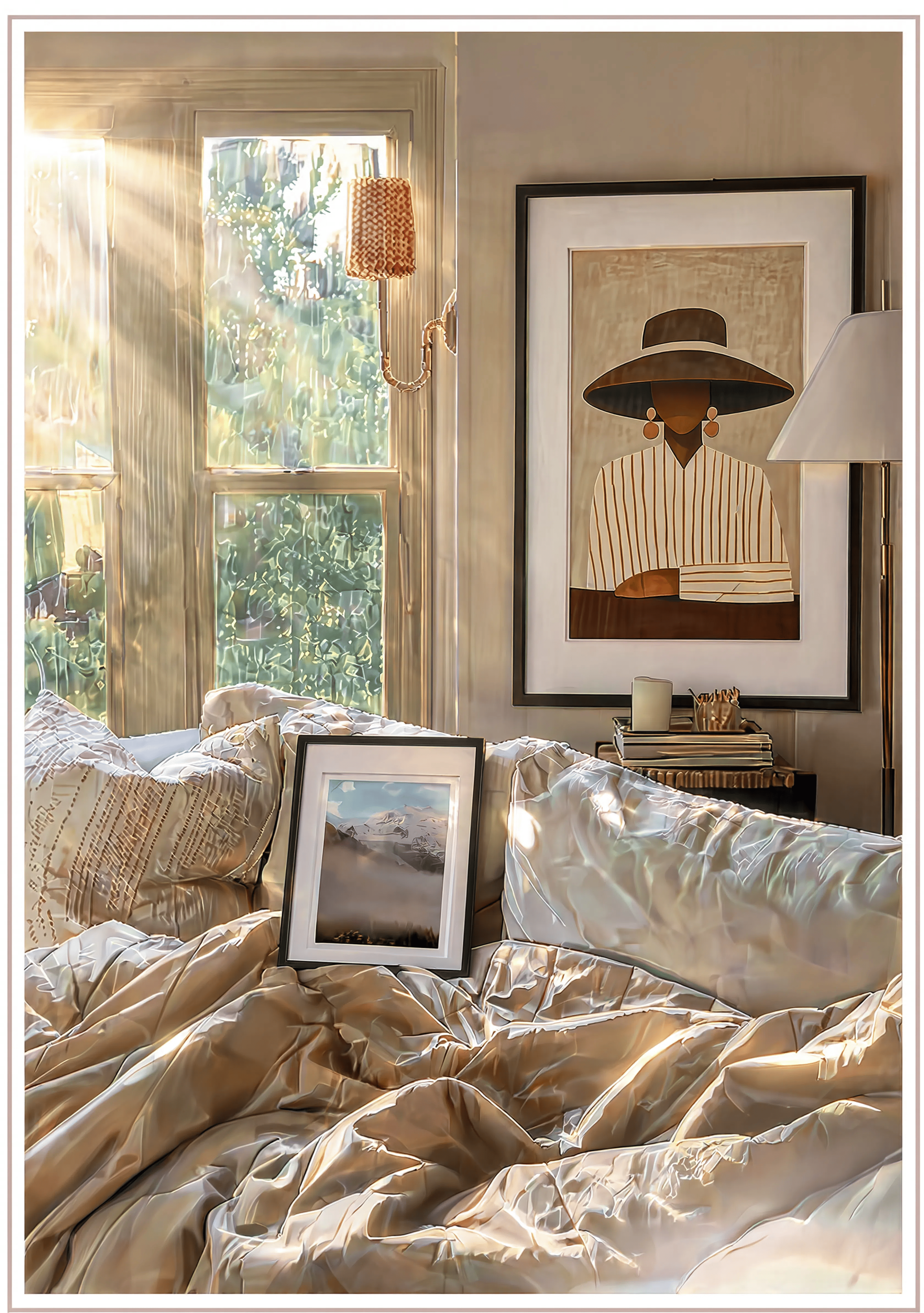 Set of 2 "I Say, You Slay" & Brown Mountain Prints | Contemporary Fashion & Landscape Wall Art Set