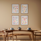 Set of 4 Italian Phrase Prints – “Amore”, “Bella Vita”, “Ciao Bella”, “Buona Giornata” Wall Art - Hakyarts