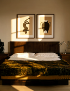 Set of 2 Light Brown Vase Variation + Dancing Shadow Poster | Contemporary Still Life & Minimal Abstract Wall Art Prints