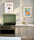 Set of 2 Still Life Sliced Oranges & Coffee + Mousse Au Chocolat | Contemporary Kitchen Wall Art Prints 50×70 cm