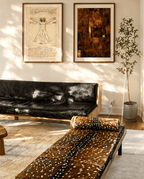 Set of 2 Leonardo da Vinci – Vitruvian Man & Rust Patina Abstract II | Renaissance & Contemporary Art Prints