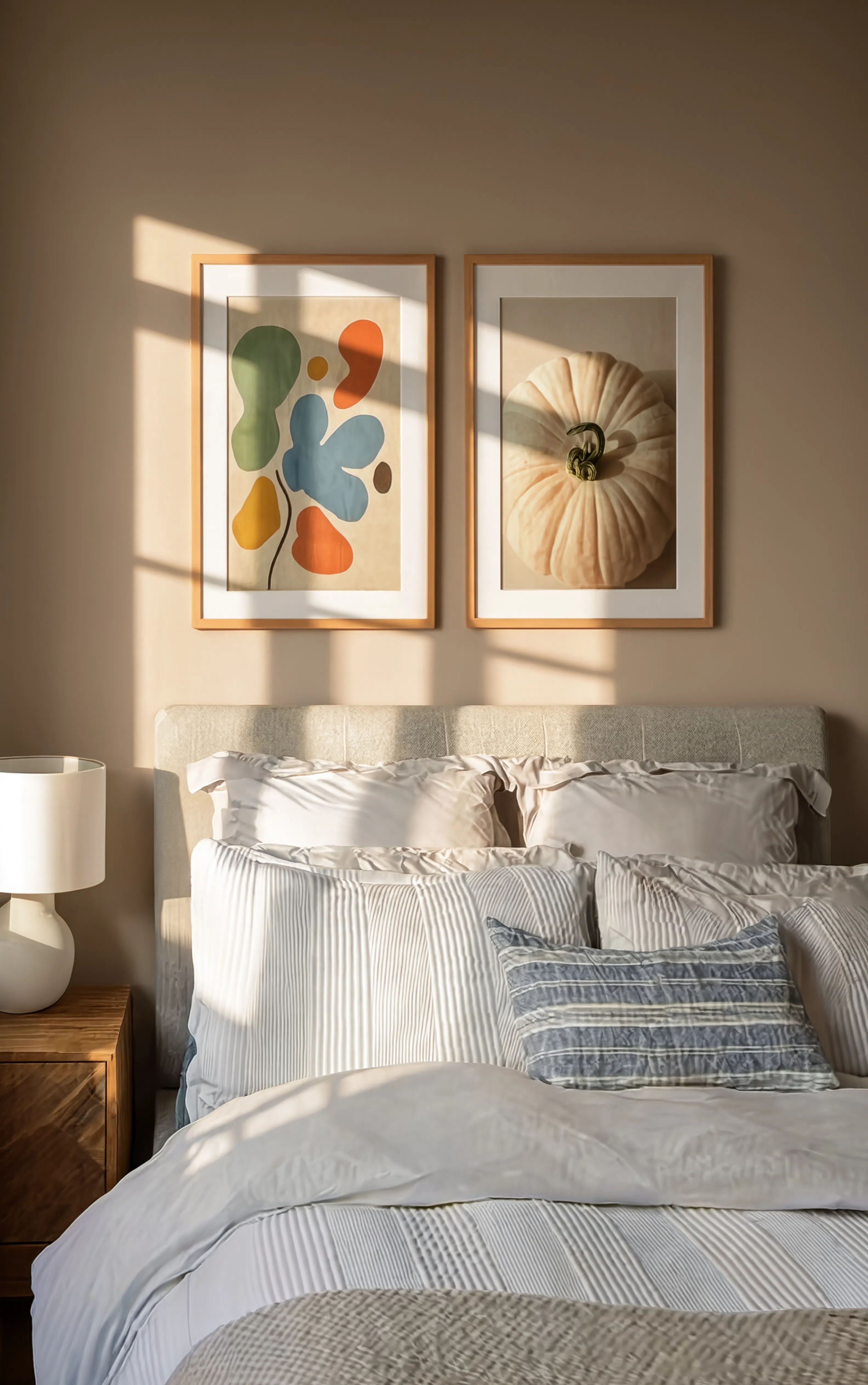 Set of 2 Pumpkin View & Painterly Florals II | Contemporary Botanical & Floral Art Prints