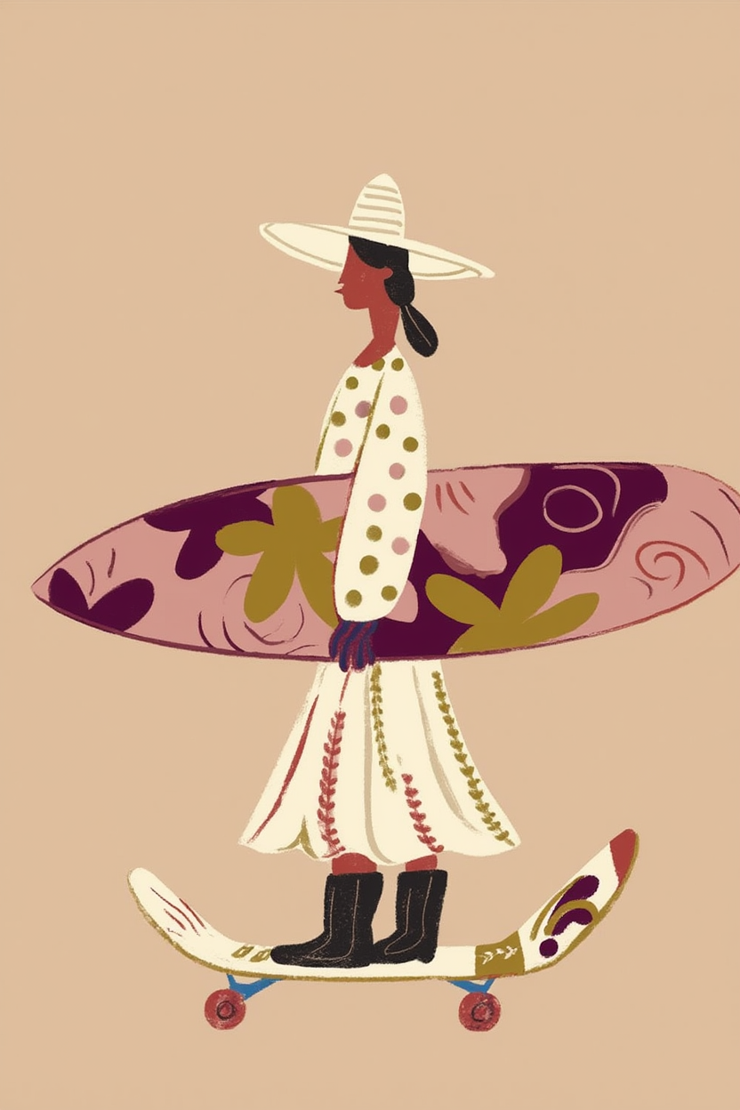 Set of 3 Surfer & Skater Prints – Coastal Lifestyle Wall Art