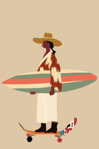 Set of 3 Surfer & Skater Prints – Coastal Lifestyle Wall Art