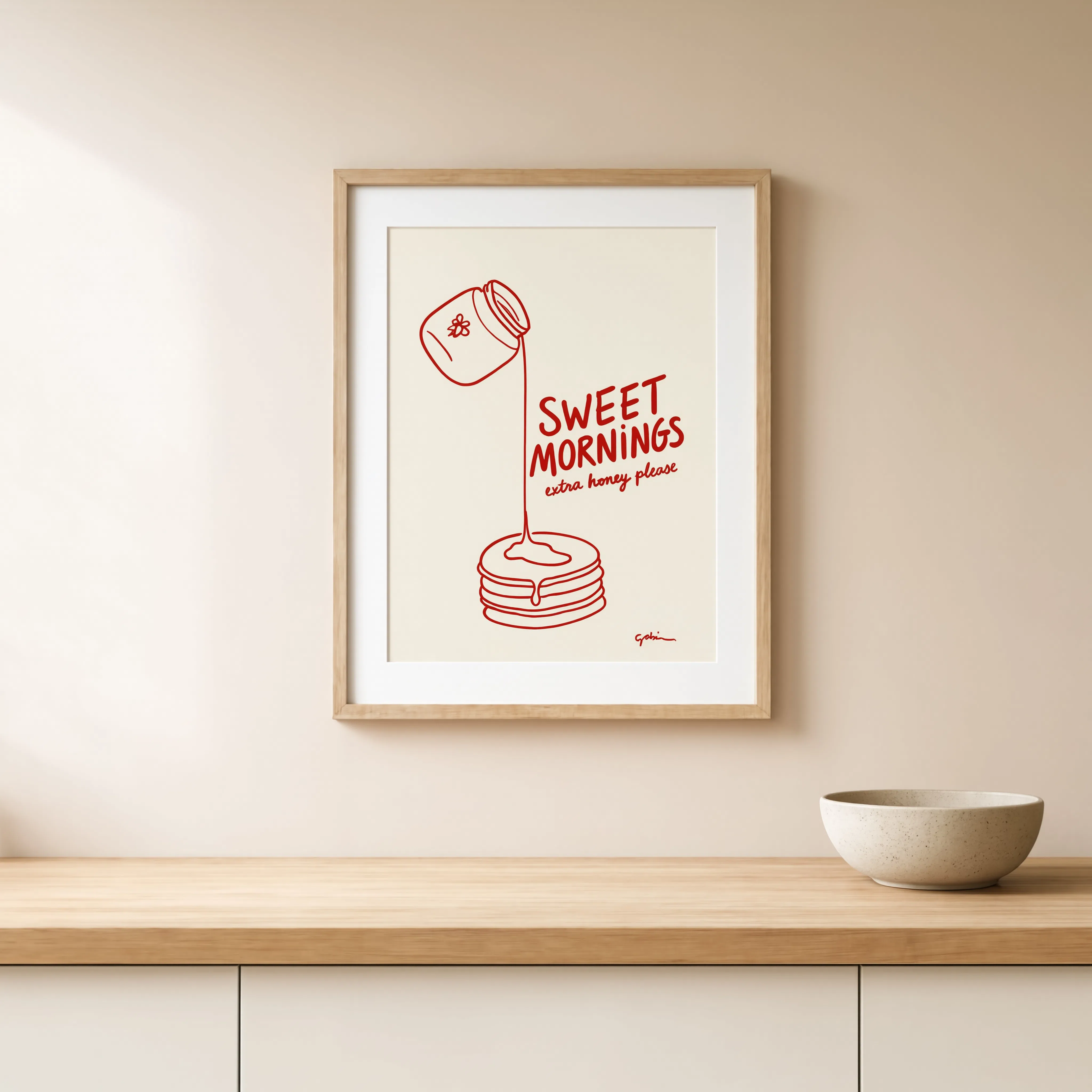 Sweet Mornings | Minimalist Kitchen Wall Art Print