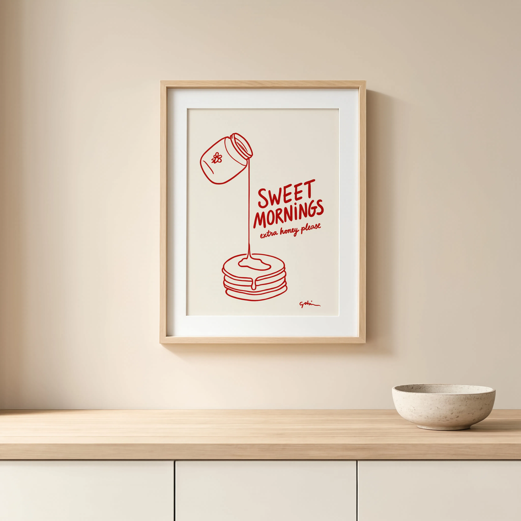 Sweet Mornings | Minimalist Kitchen Wall Art Print