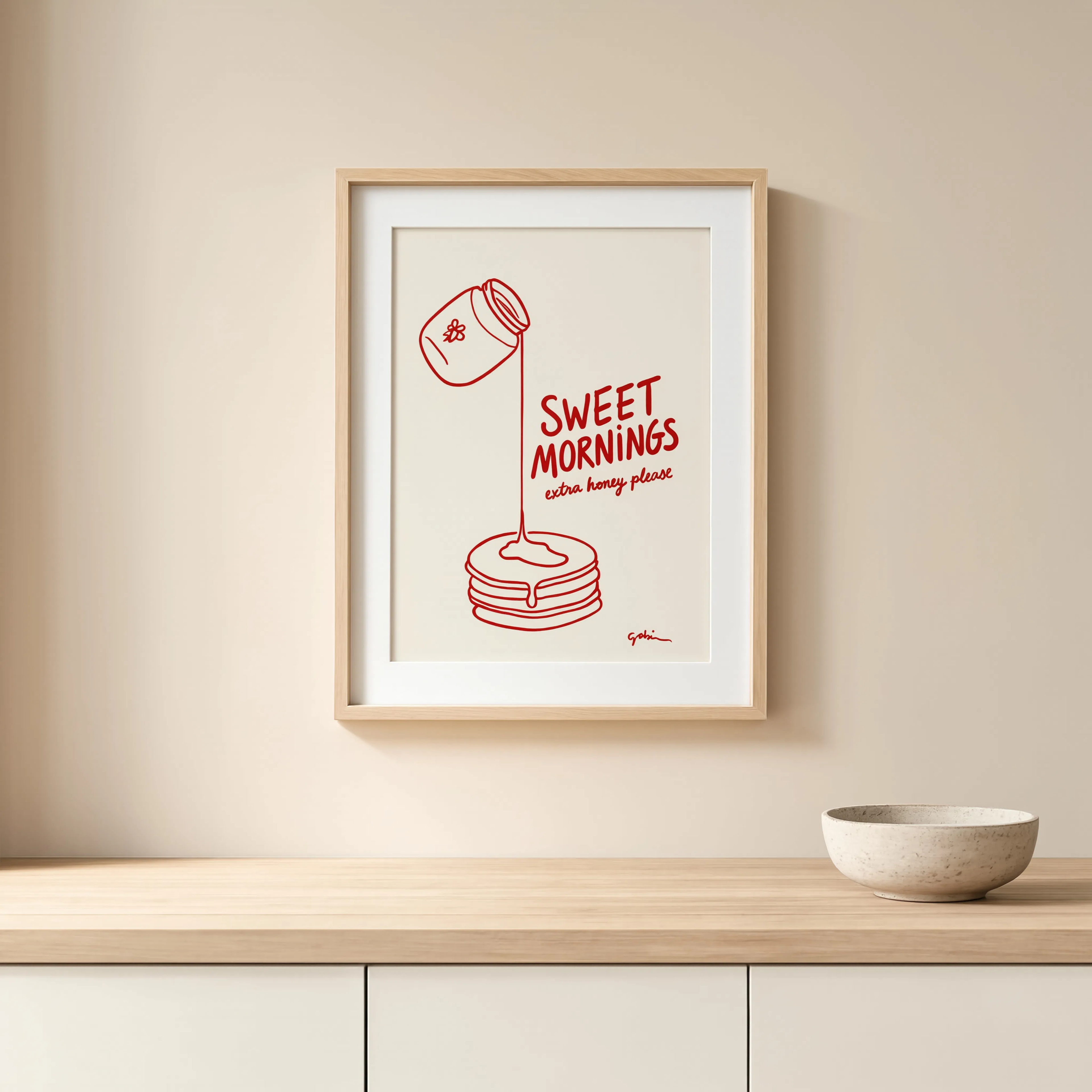Sweet Mornings | Minimalist Kitchen Wall Art Print