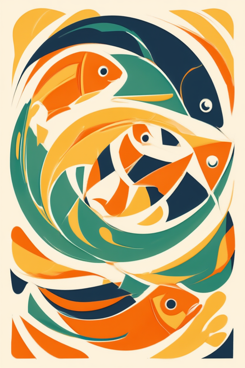 Lisbon Sun Lemon Fish – Living Room Set of 4 Prints - Hakyarts