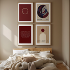 Set of 4 Motivational Bauhaus Art Prints – Geometric Modern Wall Decor - Hakyarts