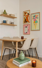 Set of 3 Minimalist Art Prints – Sweet Treats, Dancing for Joy & Abstract Figurative Shapes Gallery Set