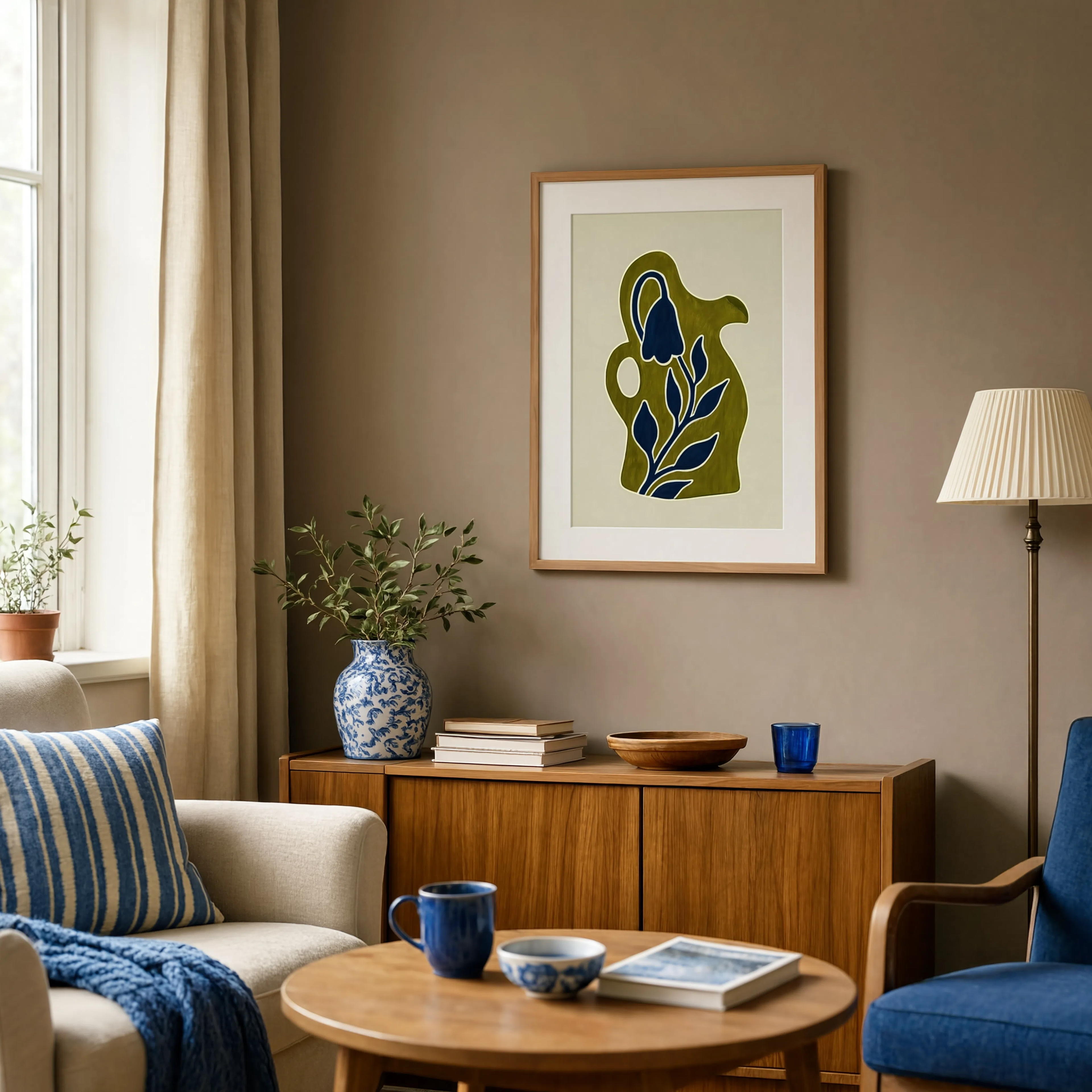 Ceramic Series Botanical I | Contemporary Botanical Art Print