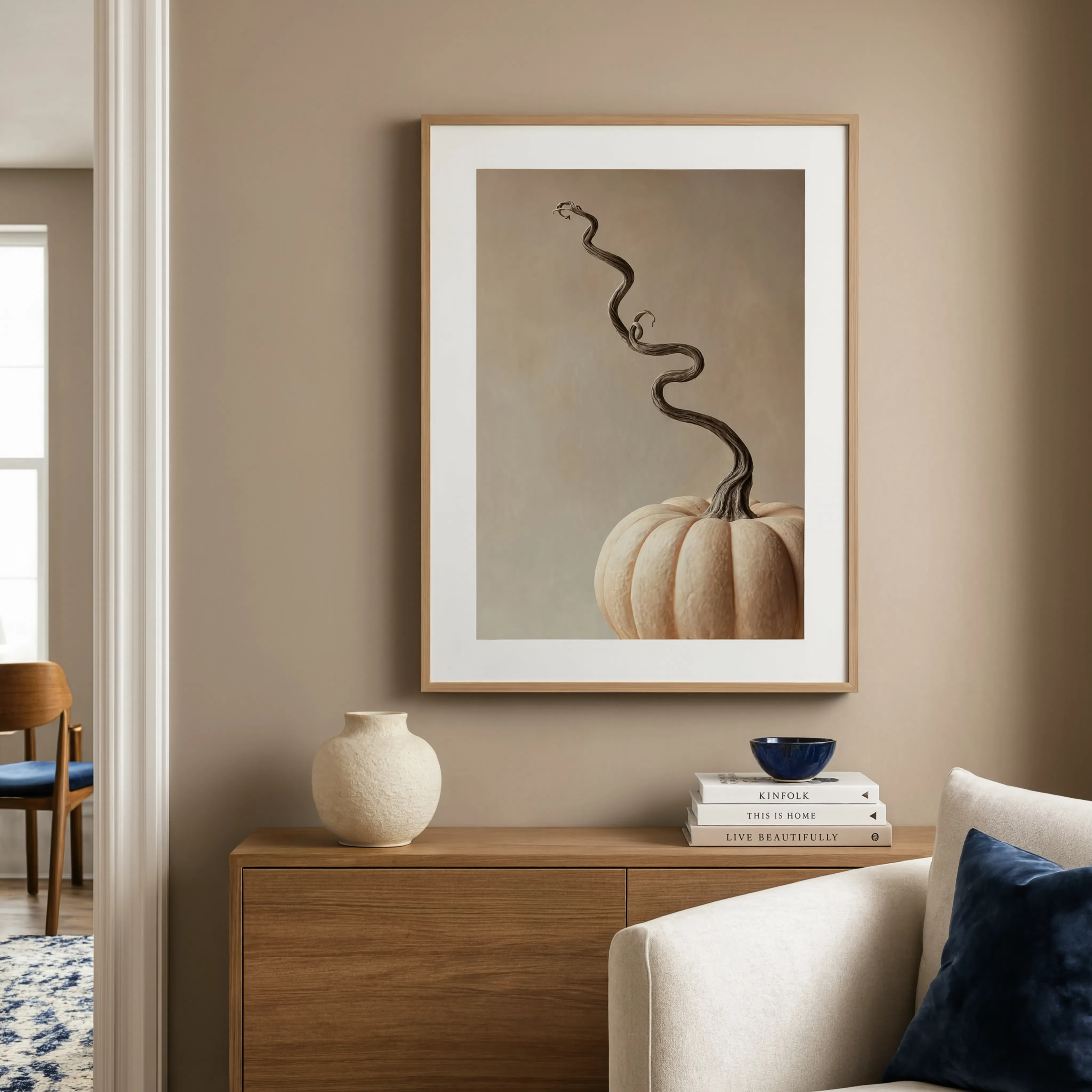 Curling Pumpkin Study | Contemporary Botanical Still Life Art Print