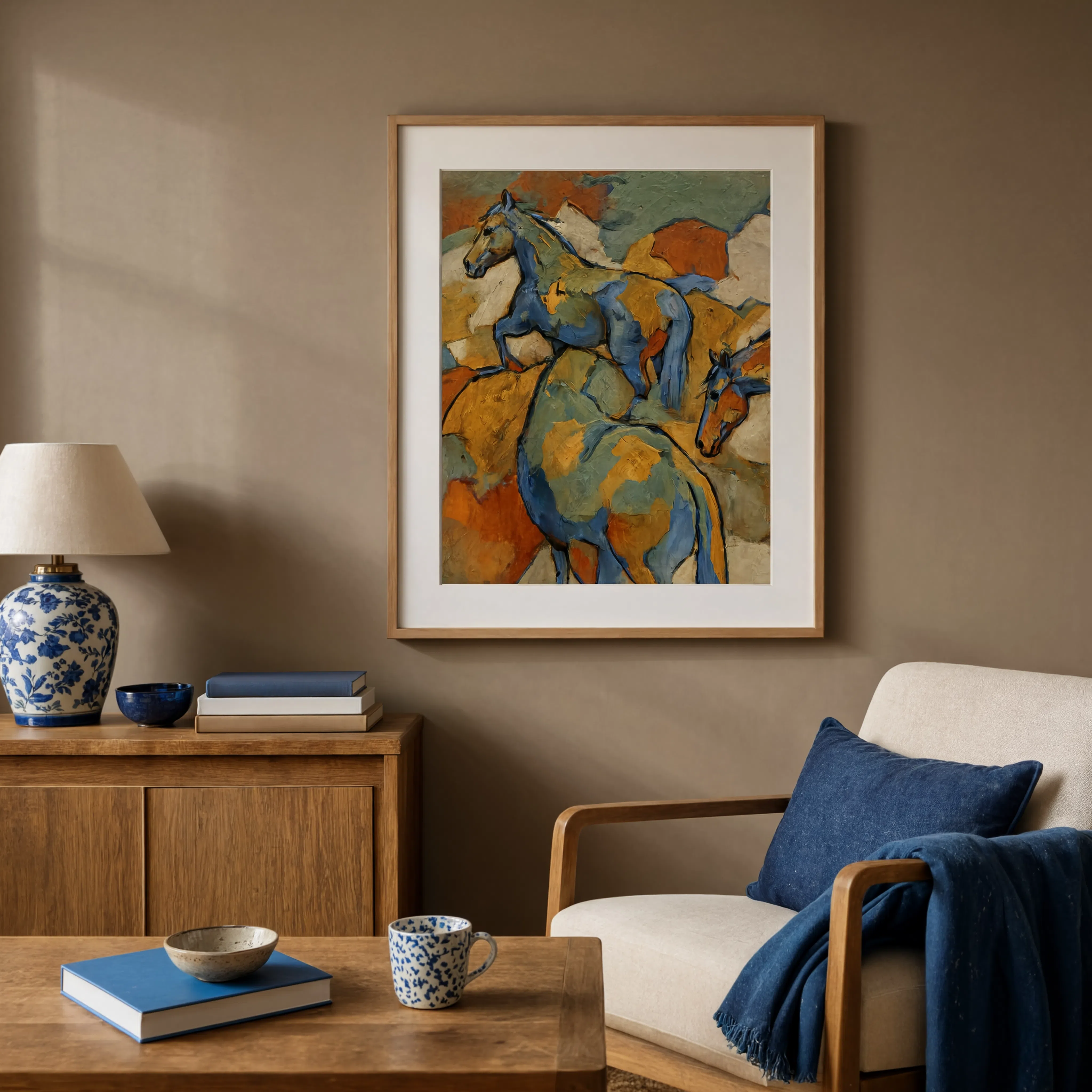 Palette – Blue Horses I | Contemporary Figurative Art Print