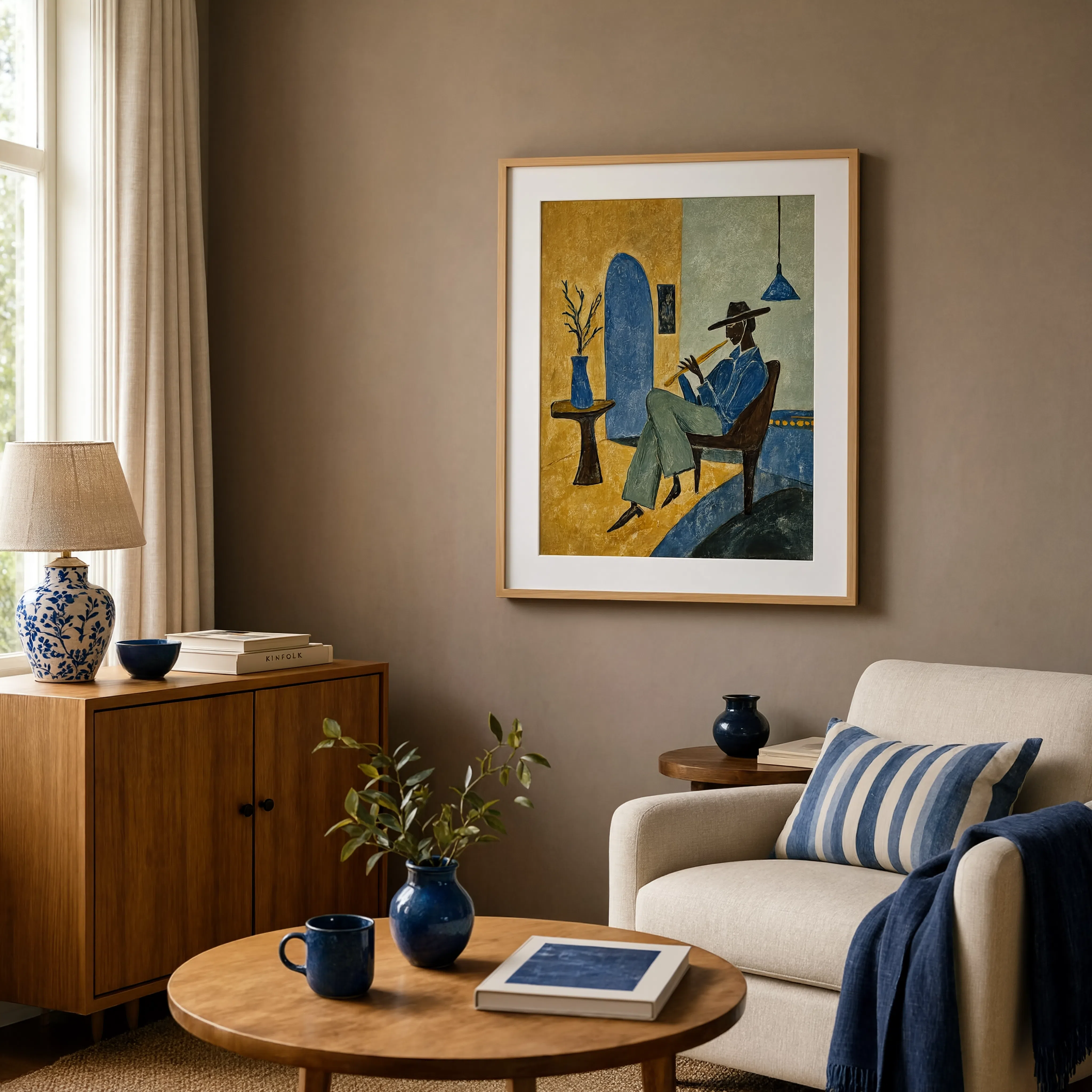 Figurative Flute Player | Contemporary Figurative Art Print