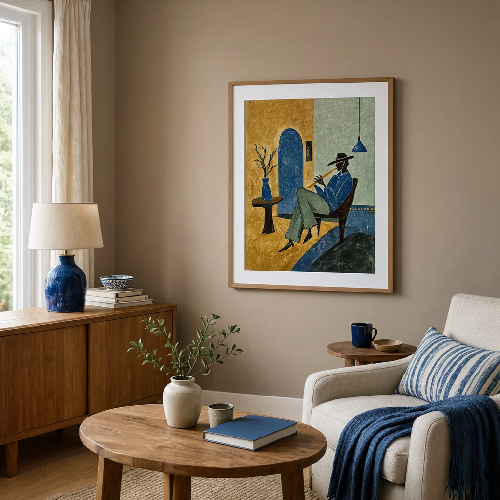 Figurative Flute Player | Contemporary Figurative Art Print