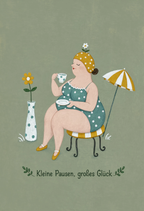 Small Breaks, Great Happiness | Contemporary Folk Art Print