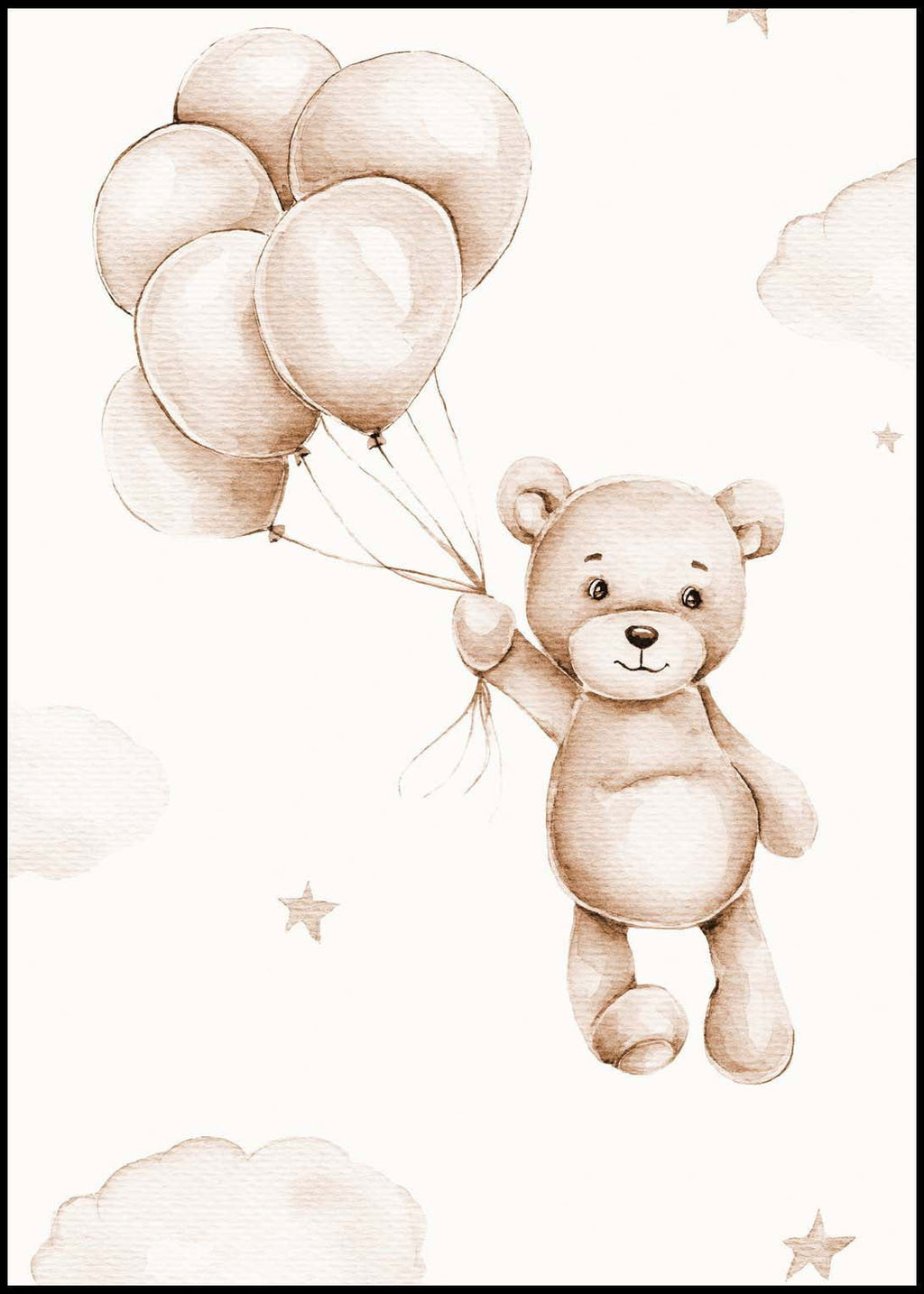 Teddy Bear with Balloons Poster