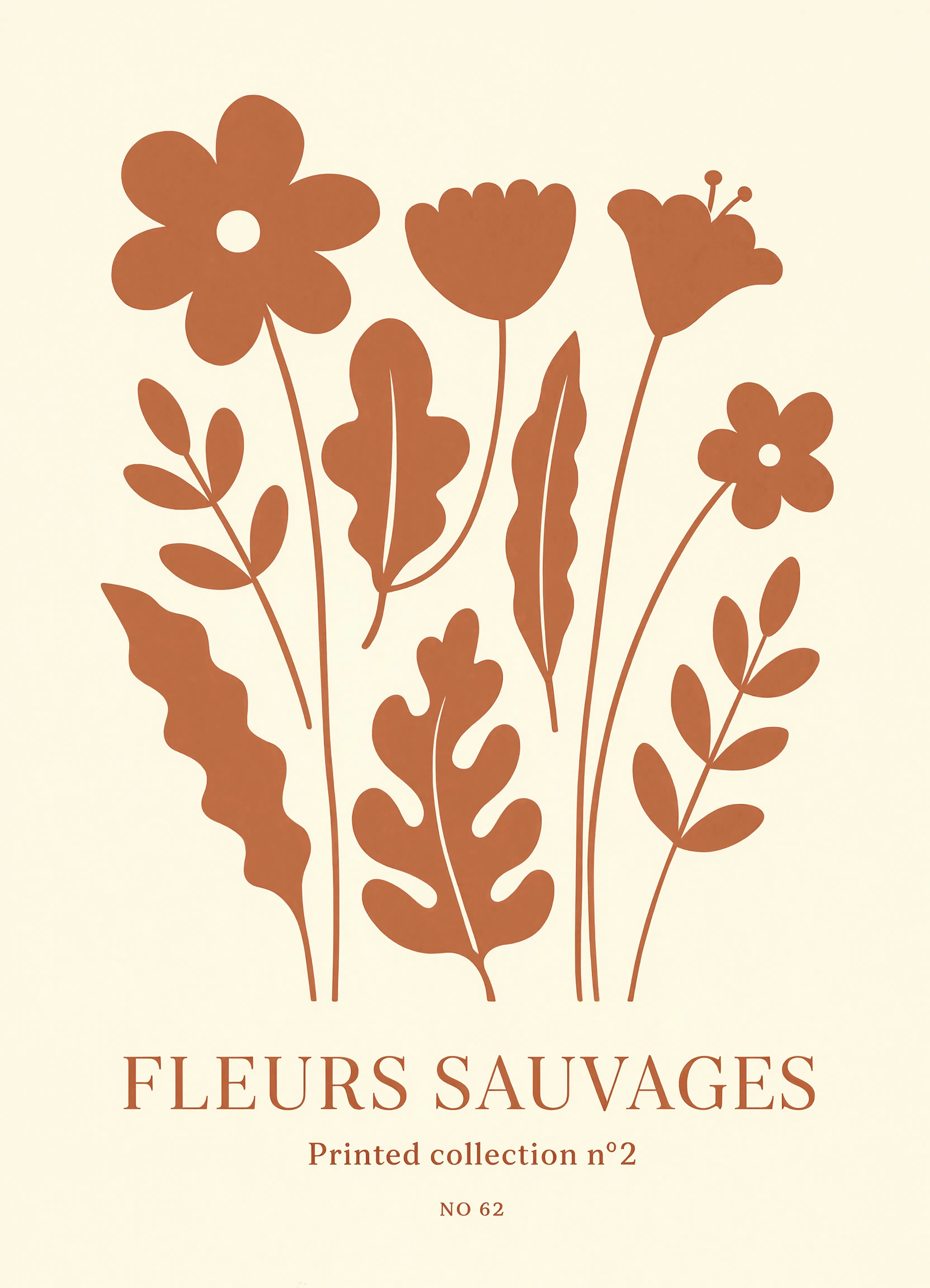 Fleurs Sauvages – Printed Collection No. 2 | Contemporary Botanical Wall Art Print)