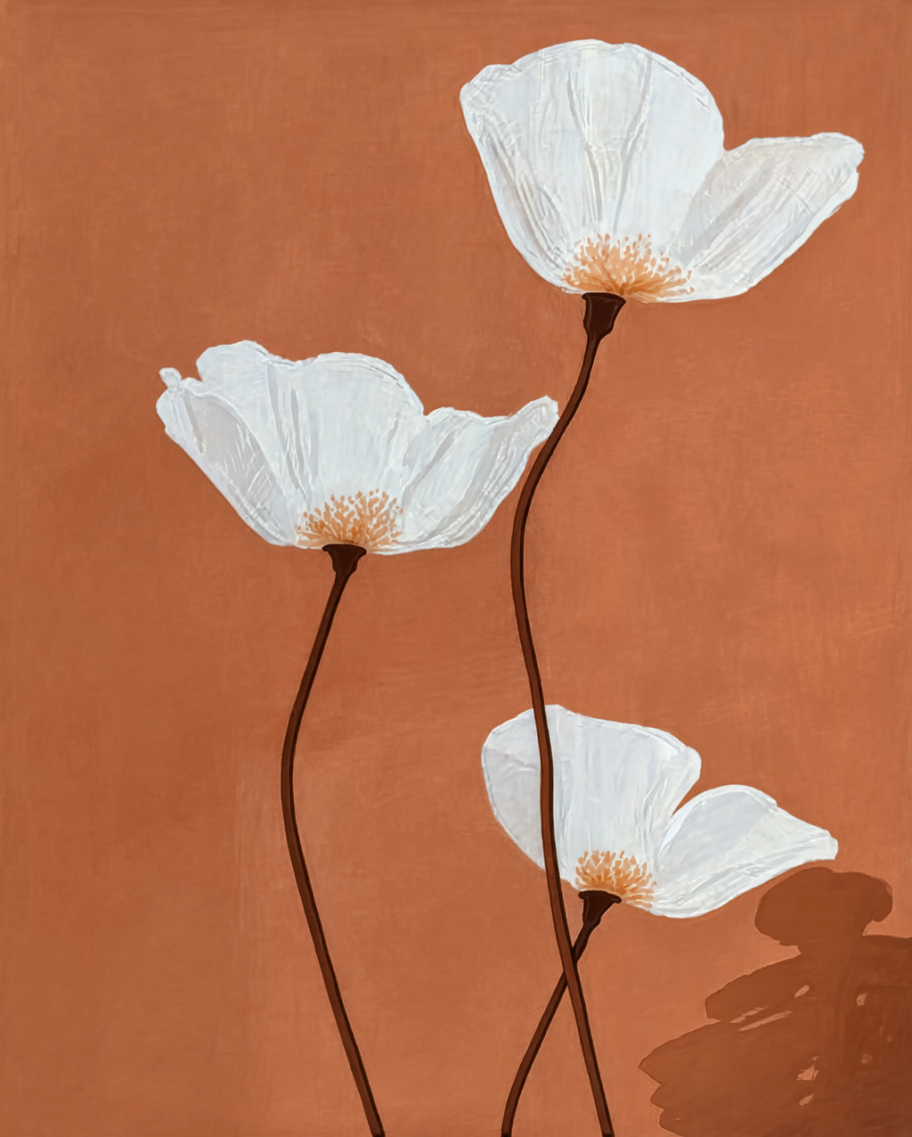 Set of 2 Impatiens Glanduligera by Karl Blossfeldt + Terracotta Poppy | Botanical Wall Art Prints