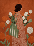 Terracotta Tulip Print | Contemporary Botanical Floral Wall Art