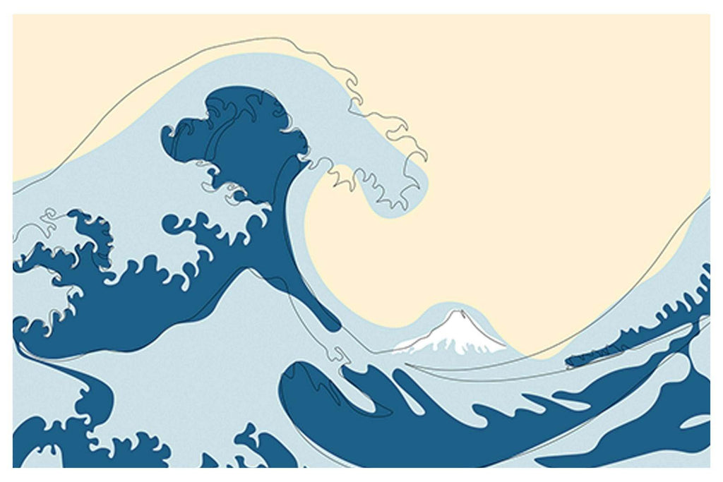 The Great Wave off Kanagawa Illustration Poster - Hakyarts