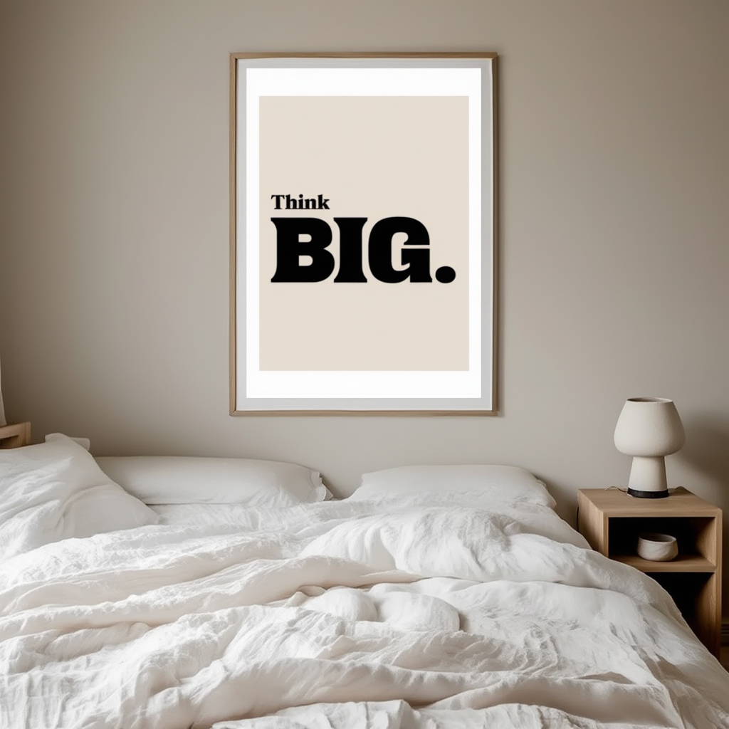 Think Big – Motivational Typography Art Print - Hakyarts