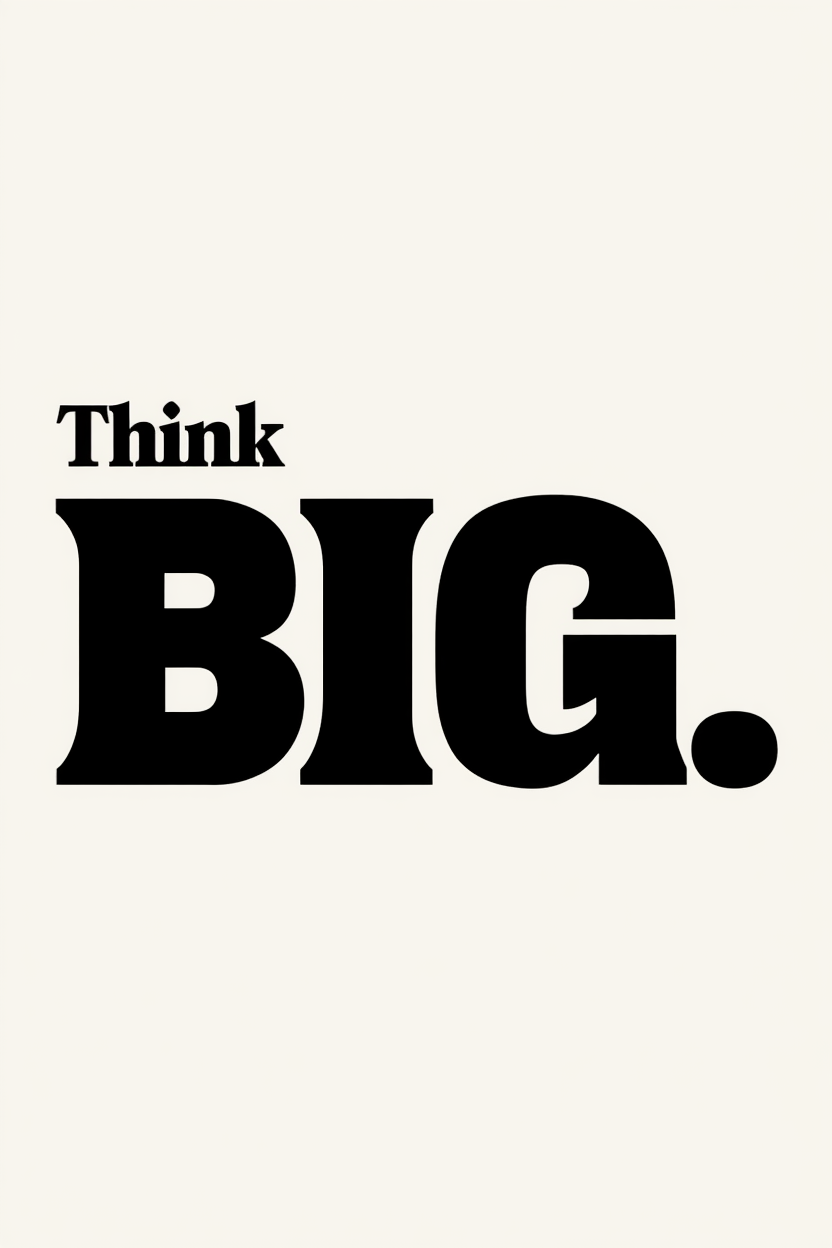 Think Big – Motivational Typography Art Print - Hakyarts