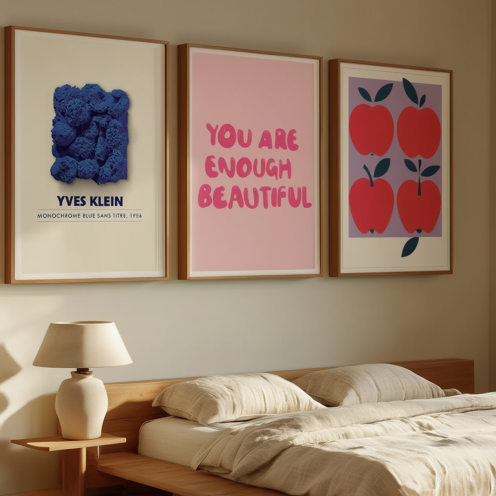 Minimalist Gallery Wall – 3 Art Prints for Home & Office