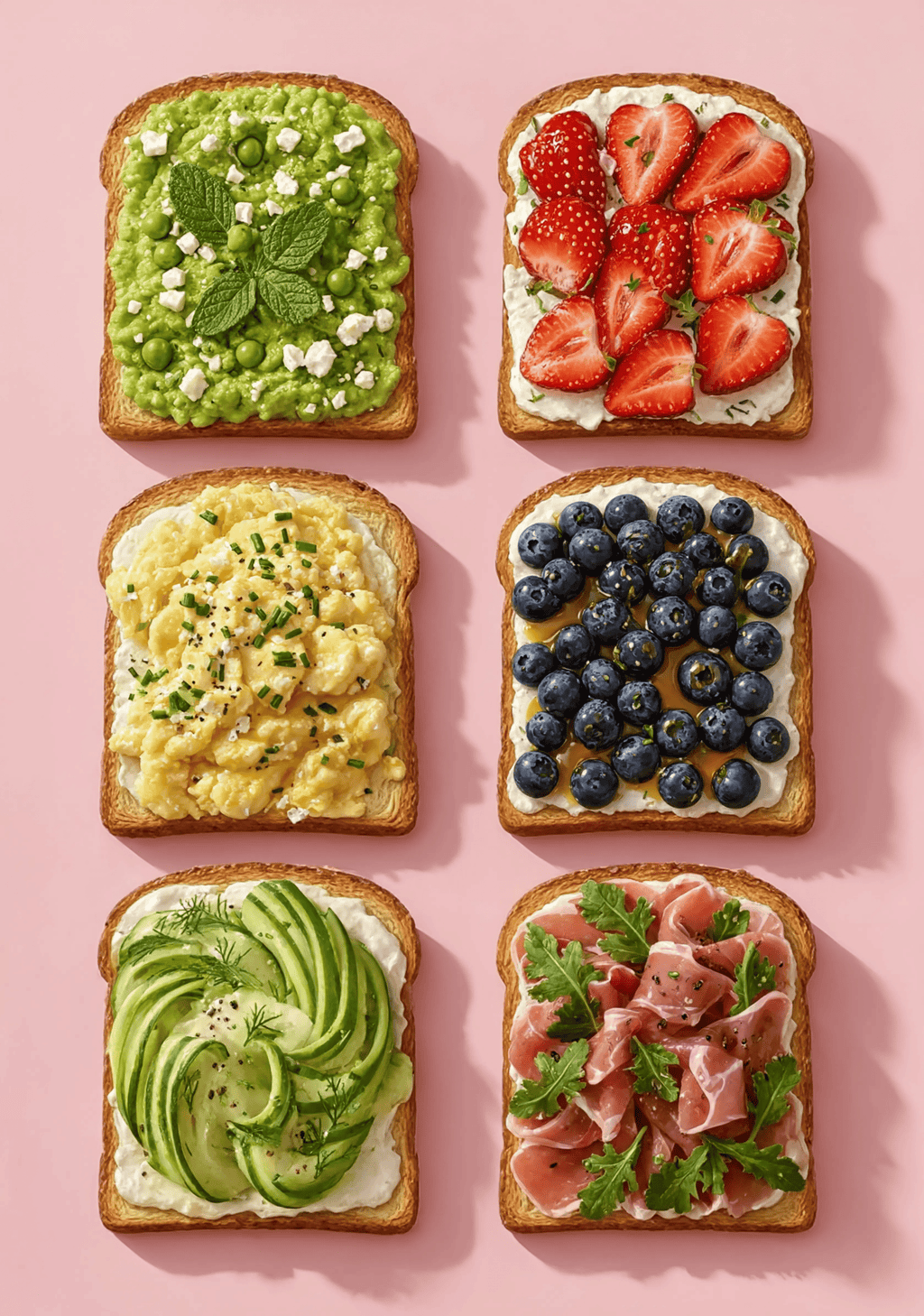 Toast Variety Grid I | Breakfast Wall Art Print