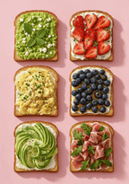 Toast Variety Grid I | Breakfast Wall Art Print