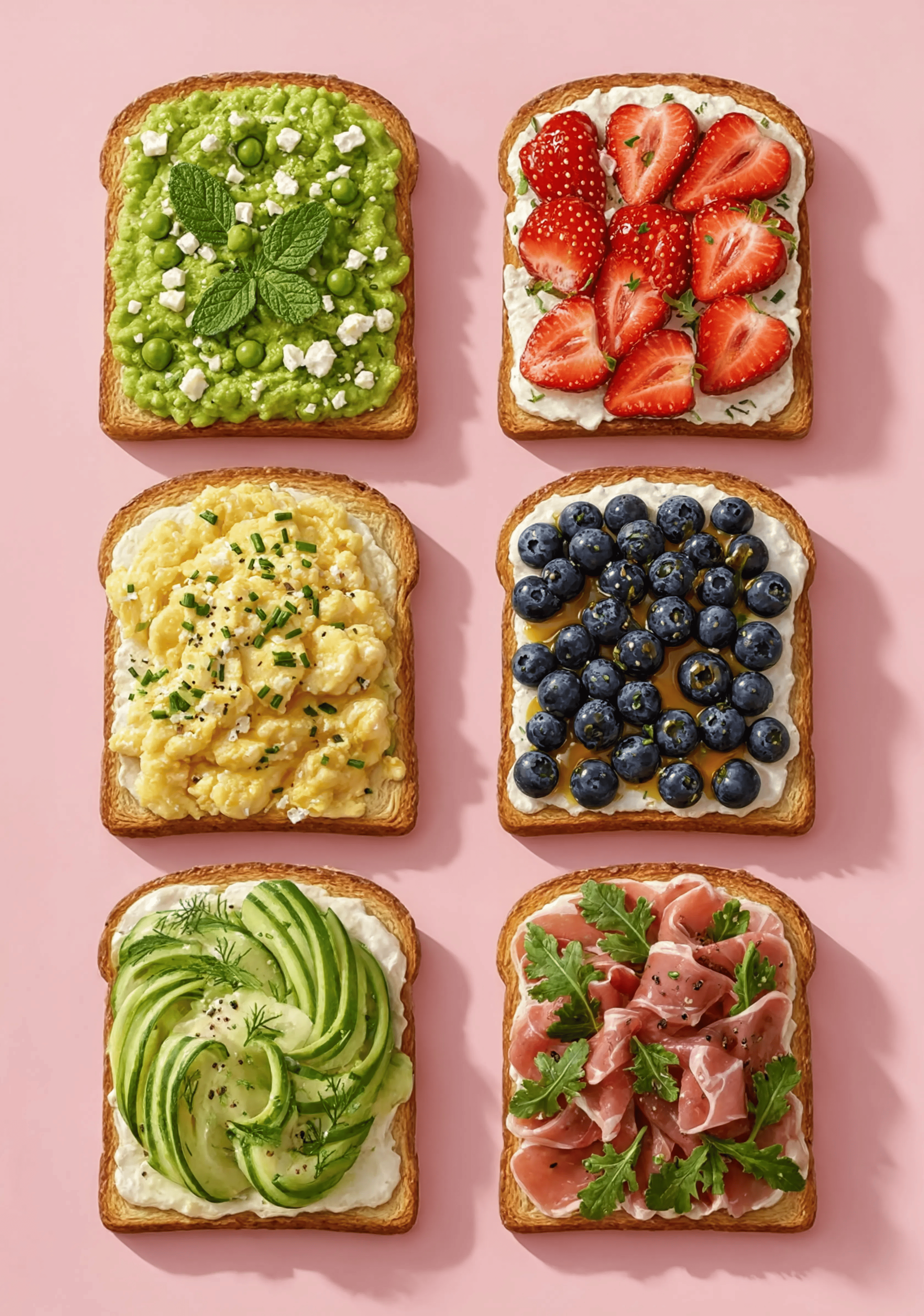 Toast Variety Grid I | Breakfast Wall Art Print