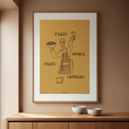 Pasta, Aperol, Espresso – Modern Kitchen Lifestyle Poster – Contemporary Wall Art Print