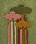 Trio Beneath Broad Hats