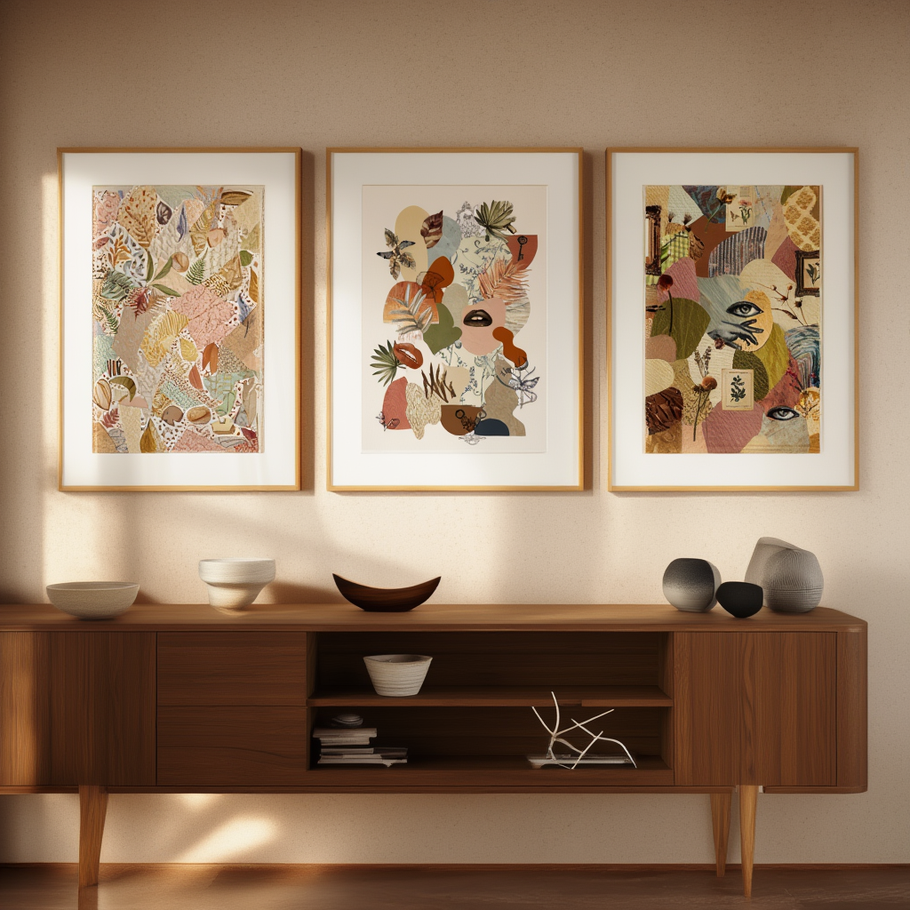 Set of 3 Eclectic Maximalist Prints – Bold Abstract Wall Art - Hakyarts