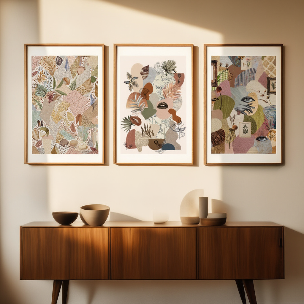 Set of 3 Eclectic Maximalist Prints – Bold Abstract Wall Art - Hakyarts