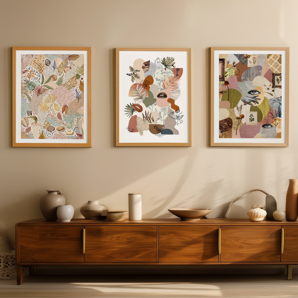 Set of 3 Eclectic Maximalist Prints – Bold Abstract Wall Art - Hakyarts