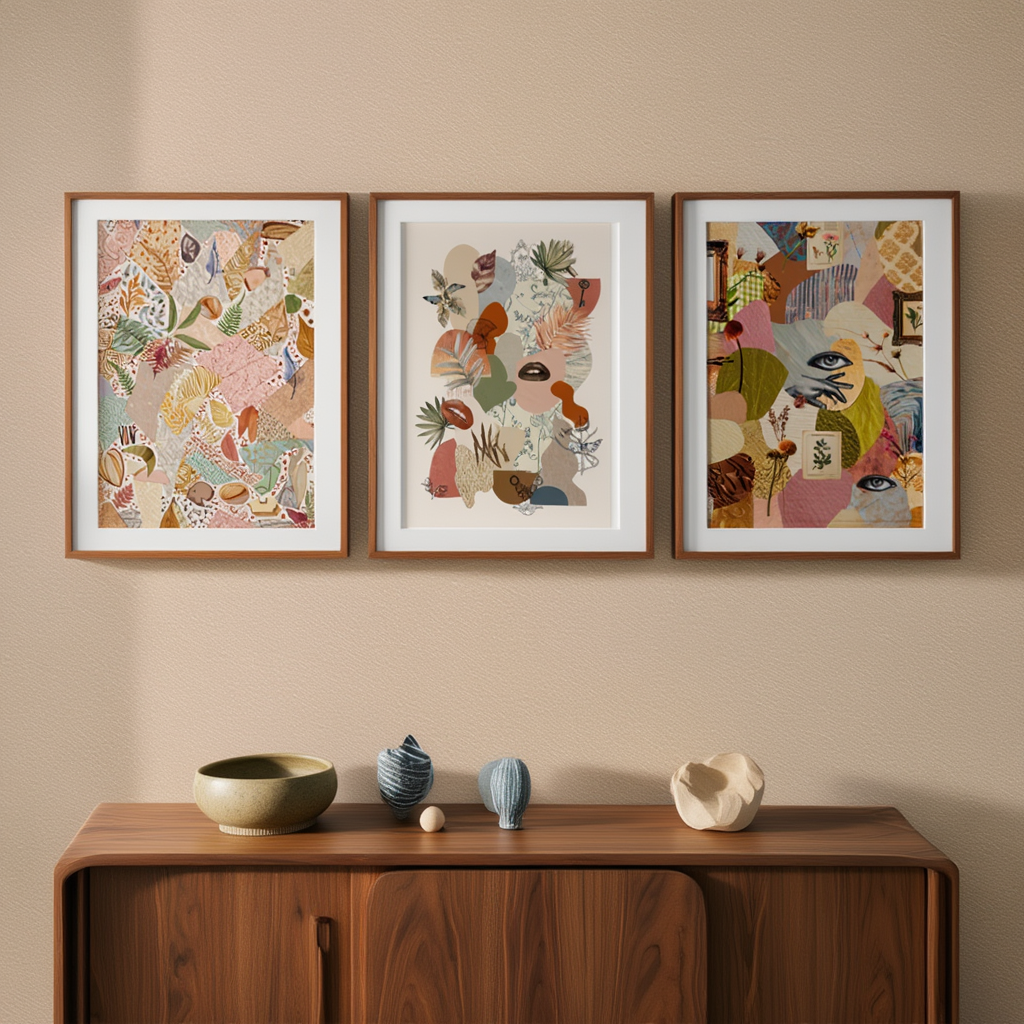 Set of 3 Eclectic Maximalist Prints – Bold Abstract Wall Art - Hakyarts