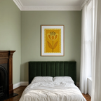 Golden Amber Flower Print | Contemporary Botanical Wall Art