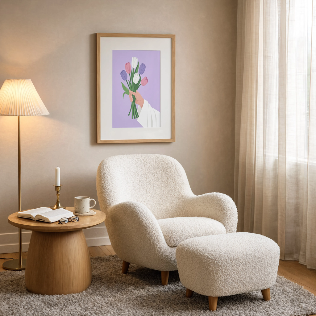 Hand Me Flowers | Contemporary Floral Wall Art Print