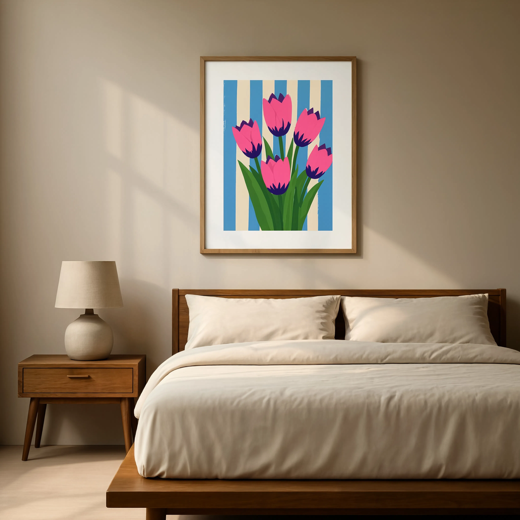 Tulips Pink Blooms Variation