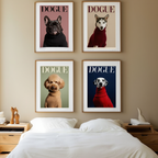Set of 4 DOGUE Wall Art Prints | Turtlenecks Collection | Fashion Dog Posters | Minimalist Pet Decor